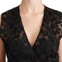 Black Floral Brocade Top Gilet Waistcoat