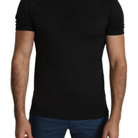 Black Round Neck Men Casual Top