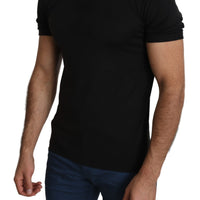 Black Round Neck Men Casual Top