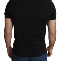 Black Round Neck Men Casual Top