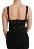 Black Crystal Strap Bustier Corset Top