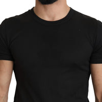 Black Round Neck Men Casual Top