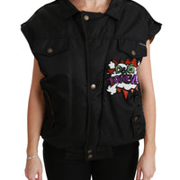 Black Queen Crown Sequined Bomber Jacket