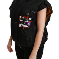 Black Queen Crown Sequined Bomber Jacket