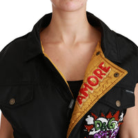 Black Queen Crown Sequined Bomber Jacket