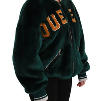 Green Queen Faux Fur Bomber Coat Jacket