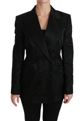 Black Crown Double Breasted Coat Jacket