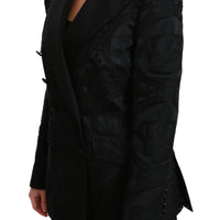 Black Crown Double Breasted Coat Jacket