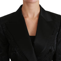 Black Crown Double Breasted Coat Jacket