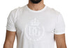 White Embossed Logo Print Cotton Jersey T-shirt