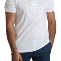 White Embossed Logo Print Cotton Jersey T-shirt