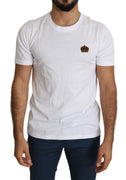 White Heraldic Crown Embroidered Men T-shirt