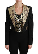 Black Jacquard Vest Blazer Coat Wool Jacket