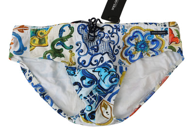 White Blue MAJOLICA Beachwear Briefs Swimwear