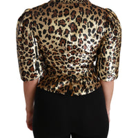 Blazer Gold Leopard Sequined Jacket