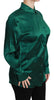 Green Collared Blouse Shirt 100% Silk Top