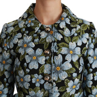 Multicolor Floral Blazer Coat Polyester Jacket