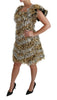 Silver Gold Sheath Mini Shift Gown Dress