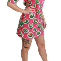 Pink Silk Cup Cake Shift Stretch Dress