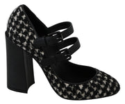 Black Mary Janes Fabric Leather Shoes