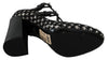 Black Mary Janes Fabric Leather Shoes