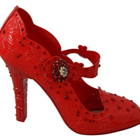 Red Floral Crystal CINDERELLA Heels Shoes