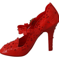 Red Floral Crystal CINDERELLA Heels Shoes