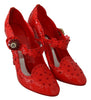 Red Floral Crystal CINDERELLA Heels Shoes