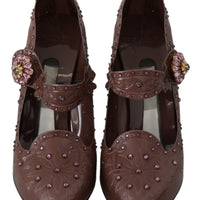 Brown Floral Crystal CINDERELLA Heels Shoes