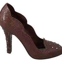 Brown Floral Crystal Heels CINDERELLA Shoes