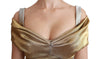 Gold Silver Bodycon Sheath Midi Dress