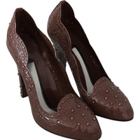 Brown Floral Crystal Heels CINDERELLA Shoes