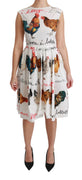 White Rooster A-Line Mini Cotton Dress