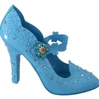 Blue Floral Crystal CINDERELLA Heels Shoes