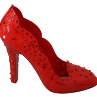 Red Floral Crystal CINDERELLA Heels Shoes