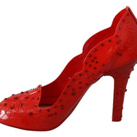 Red Floral Crystal CINDERELLA Heels Shoes