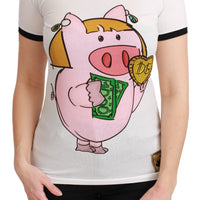 White YEAR OF THE PIG Top Cotton T-shirt