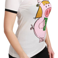 White YEAR OF THE PIG Top Cotton T-shirt