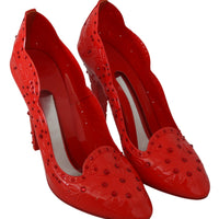 Red Floral Crystal CINDERELLA Heels Shoes