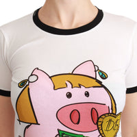 White YEAR OF THE PIG Top Cotton T-shirt