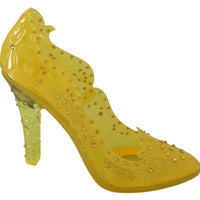 Yellow Floral Crystal CINDERELLA Heels Shoes