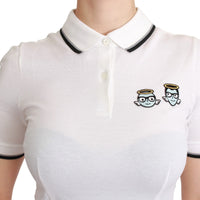 White Cotton Polo #dgfamily T-shirt