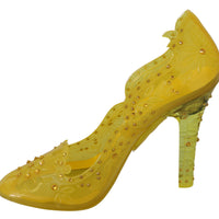 Yellow Floral Crystal CINDERELLA Heels Shoes