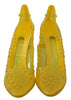 Yellow Floral Crystal CINDERELLA Heels Shoes