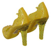 Yellow Floral Crystal CINDERELLA Heels Shoes