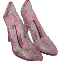 Pink Crystal Floral Heels  CINDERELLA Shoes