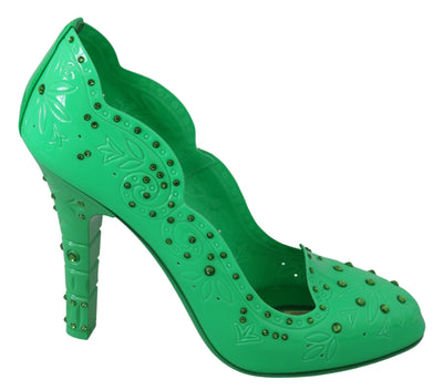 Green Crystal Floral CINDERELLA Heels Shoes