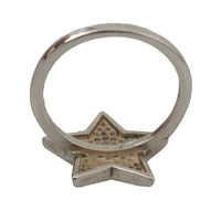 Silver Womens Clear CZ Star 925 Ring