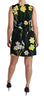 Black Floral Sleeveless Sheath Mini Dress