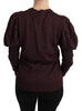 Maroon Floral Wool Pullover Sweater